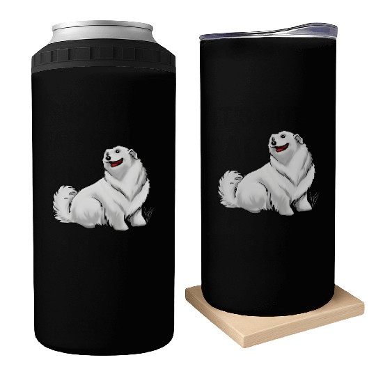 Dog Great Pyrenees White Can Coolers