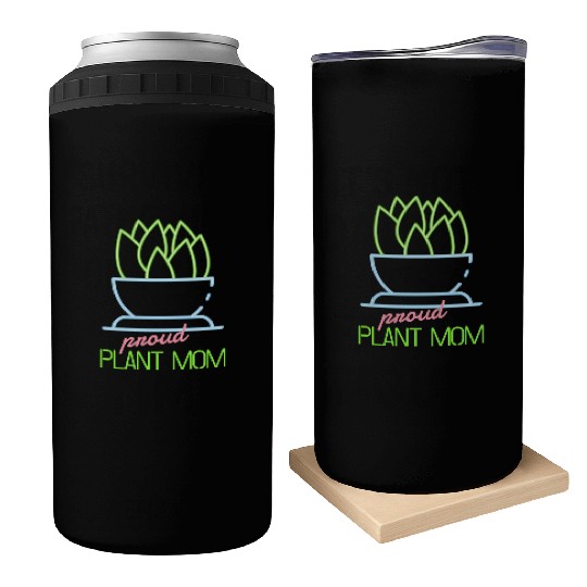 Proud Plant Mom Neon Style Can Coolers