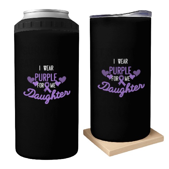 I Wear Purple For My Daughter Can Coolers