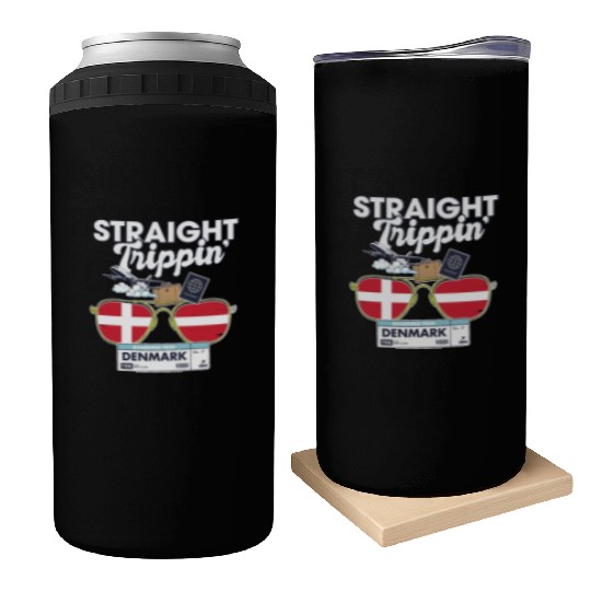 Straight Trippin' Dane Vacation Tour Travel Trip Can Coolers