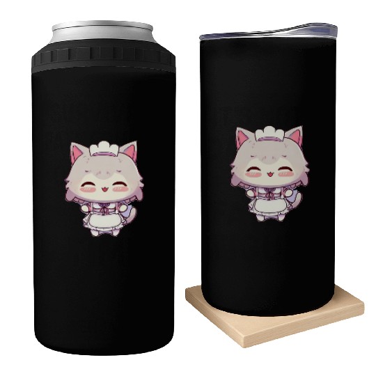 Yuki Kawaii Cat Maid Anime Manga Can Coolers