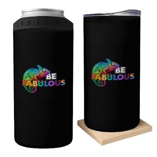 Be fabulous! with rainbow colored chameleon Can Coolers