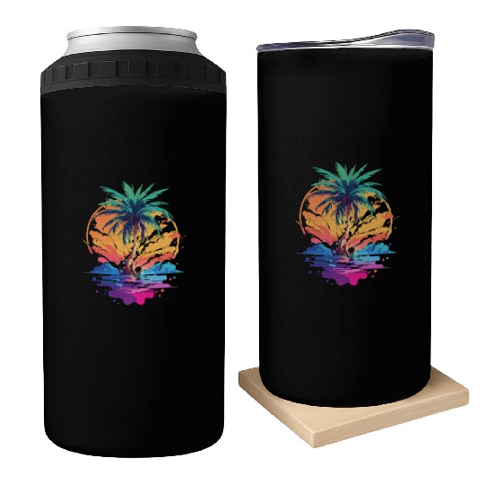 Palm Tree Paradise Can Coolers