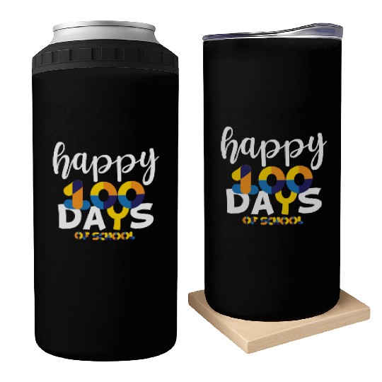 Happy 100 Days Of School Can Coolers Teacher Team Grade