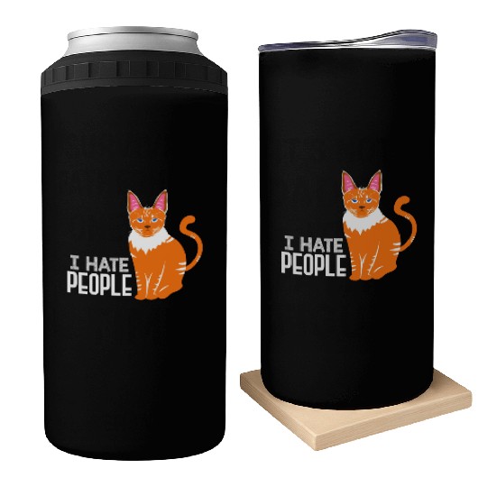 I Hate People Cat Lover Kitten Cats Funny Can Coolers