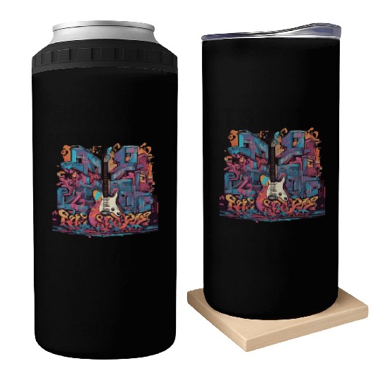 Graffiti Hip-Hop Guitar Can Coolers