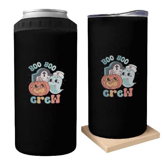 Boo Boo Crew Nurse Funny Ghost Women Halloween Can Coolers