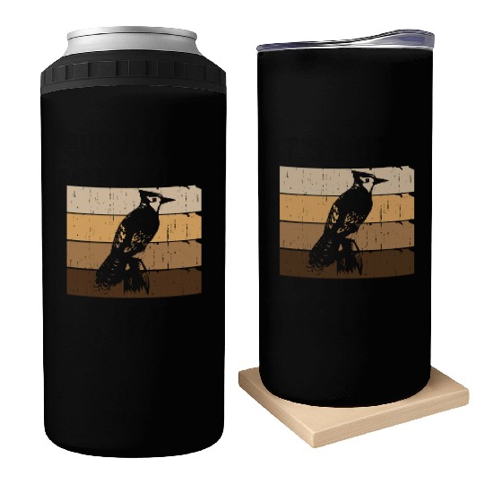 Bird Woodpecker Art Budgie Hummingbird Parrot Can Coolers