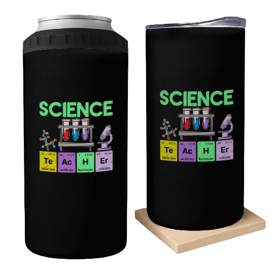 Science Teacher Periodic Table Elements Chemistry Can Coolers