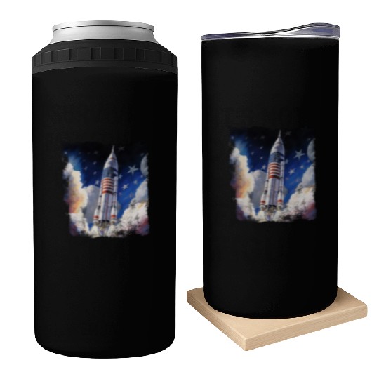 Patriotic Starship US Astronauts Stars and Stripes Can Coolers