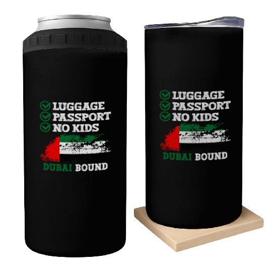Luggage Passport No Kids Dubai Bound Vacation Can Coolers