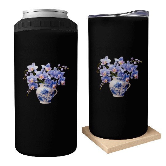 Blue Orchids in a Vase Graphic Can Coolers