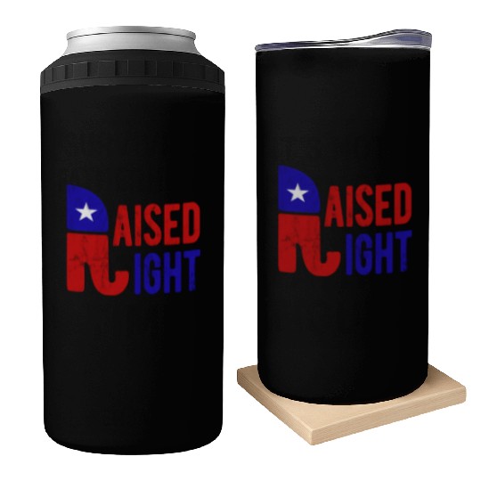 Raised Right Proud Republican Elephant Logo Usa Can Coolers