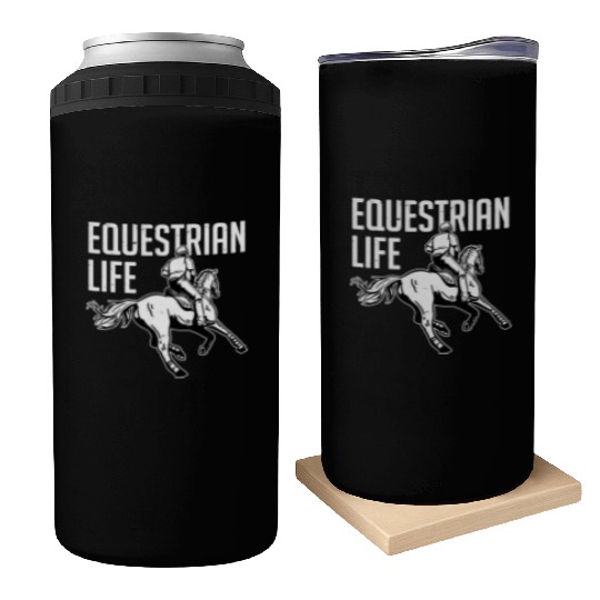 Equestrian Life Riding Girl Horseback Can Coolers