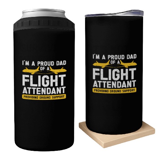 Flight Attendant Dad Airplane Flight Attendant Can Coolers