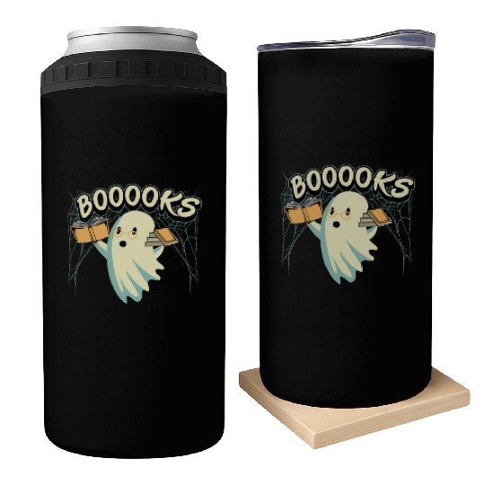 Ghost With Books Booooks Can Coolers