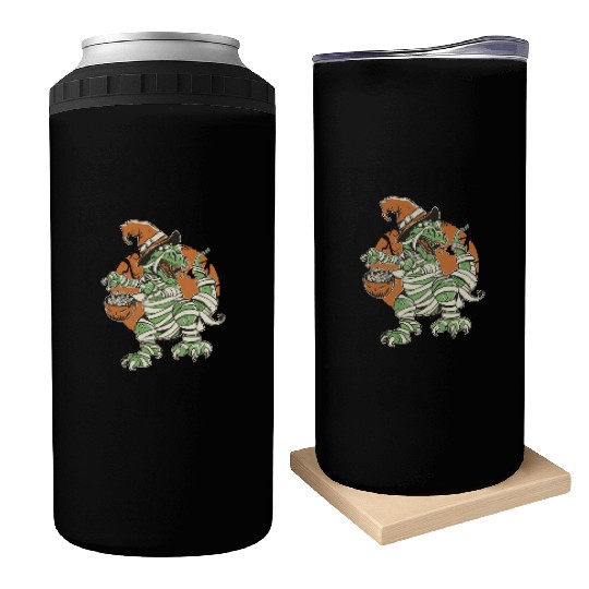 Halloween t-rex mummy Can Coolers