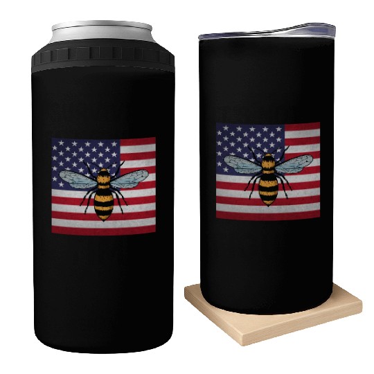 Beekeeper Beekeeping Us Flag Can Coolers