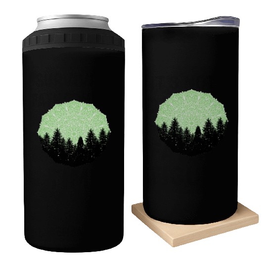 Green Forest Mandala Pacific Northwest Can Coolers