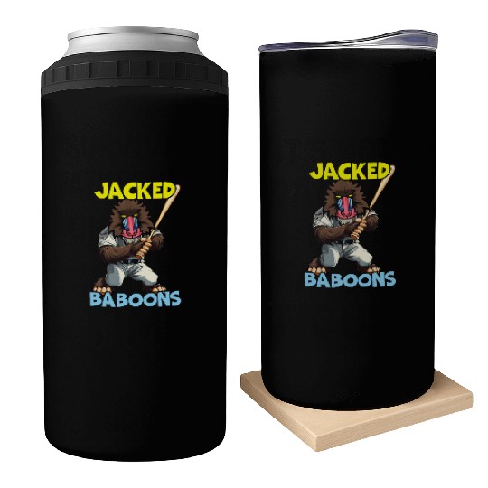Baboon Monkey Lover Wildlife Animal Zookeeper Can Coolers