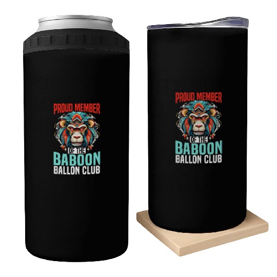 Baboon Monkey Lover Wildlife Animal Zookeeper Can Coolers