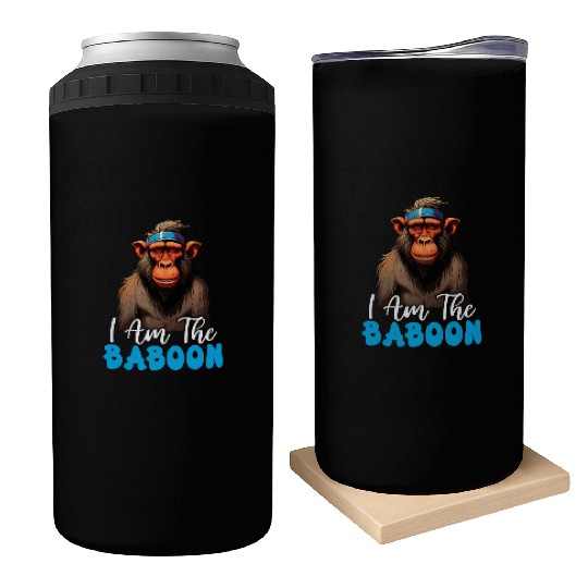 Baboon Monkey Lover Wildlife Animal Zookeeper Can Coolers