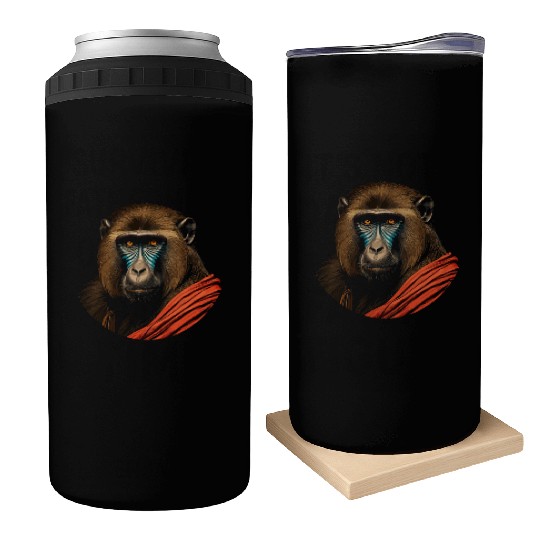 Baboon Monkey Lover Wildlife Animal Zookeeper Can Coolers