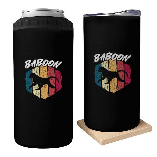 Baboon Monkey Lover Wildlife Animal Zookeeper Can Coolers
