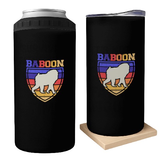 Baboon Monkey Lover Wildlife Animal Zookeeper Can Coolers
