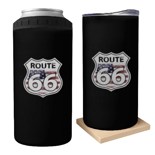 Route 66 - American Flag Can Coolers
