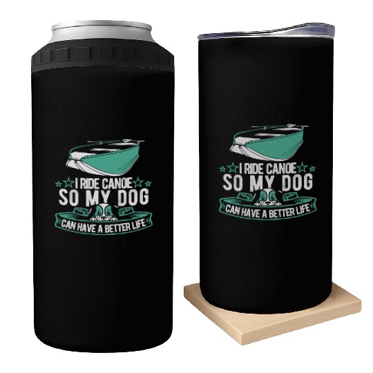 Canoe Canoeing Canoeist Dog Can Coolers
