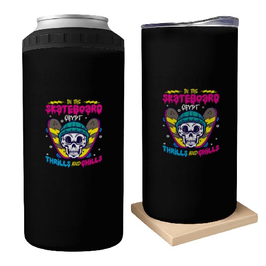 Spooky Horror Skateboarder Halloween Skateboarding Can Coolers