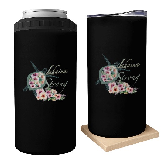 Lahaina Strong: Hibiscus and Sea Turtle Can Coolers