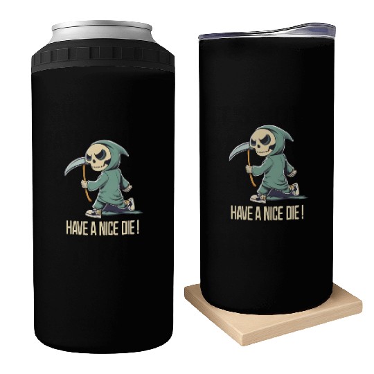 Cute Chibi Grim Reaper Can Coolers