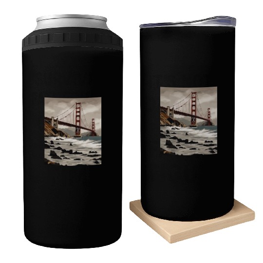 Golden Gate Bridge California Can Coolers, Golden Gate