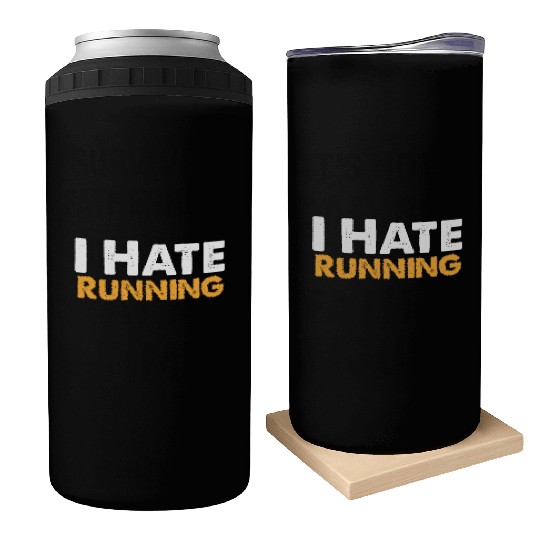 Mens I Hate Running Can Coolers Funny Sarcastic