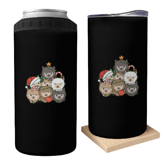Alpaca Christmas Tree Funny Animal Christmas Can Coolers