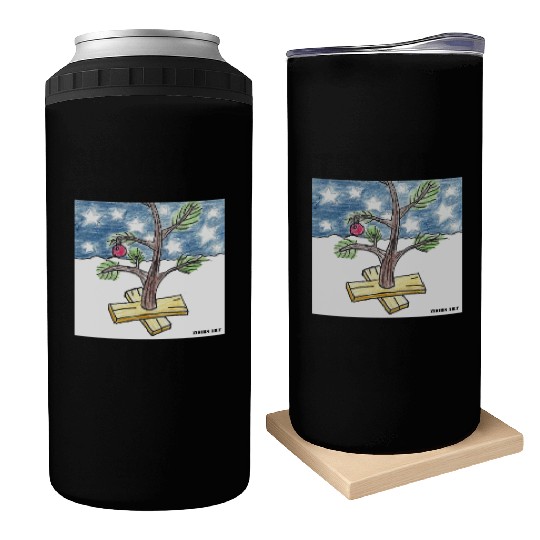 Christmas Holiday Cartoon Christmas Tree Can Coolers