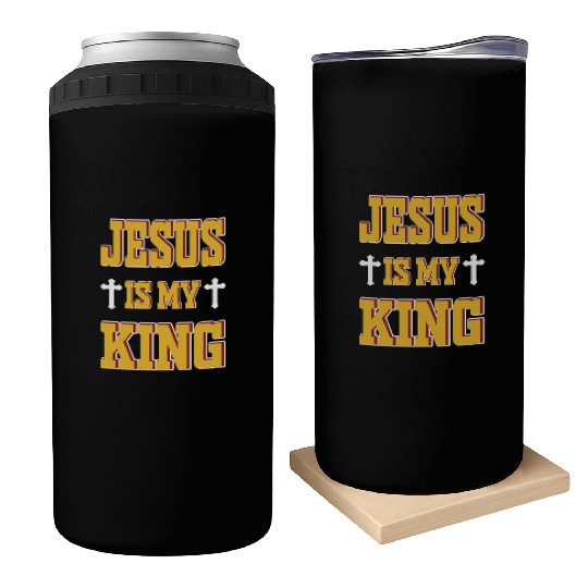Jesus Is My King Love Jesus Christian Christmas Can Coolers