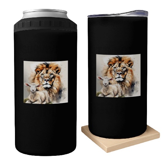 Lion and Lamb Christian Apparel Can Coolers