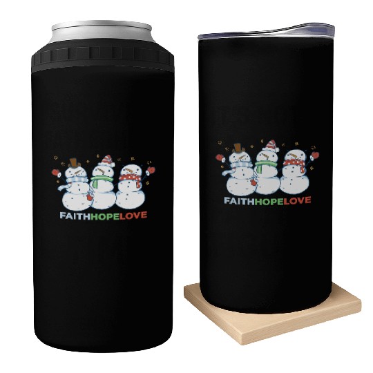 Religious Family Faith Hope Love Christmas Can Coolers