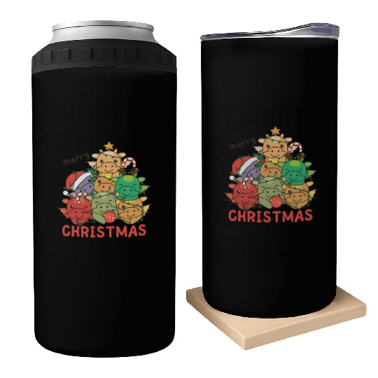 Dragon Christmas Tree Merry Christmas Can Coolers
