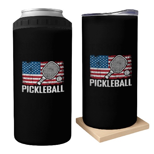 US Flag Pickleball Can Coolers
