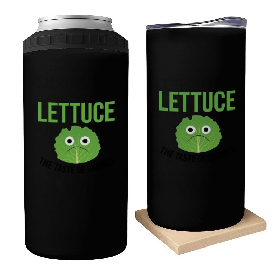 Lettuce The Taste of Sadness Funny Vegan Green FF Band Can Coolers