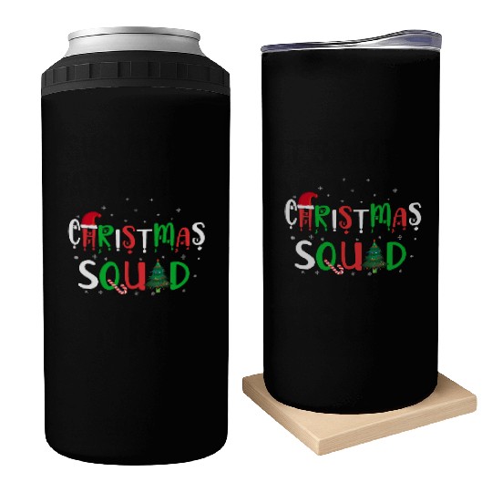 Candy Cane Christmas Squad Santa Claus Winter Can Coolers