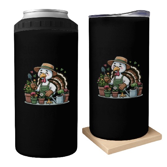 Thanksgiving Garden Turkey Gardener Vegetable Can Coolers
