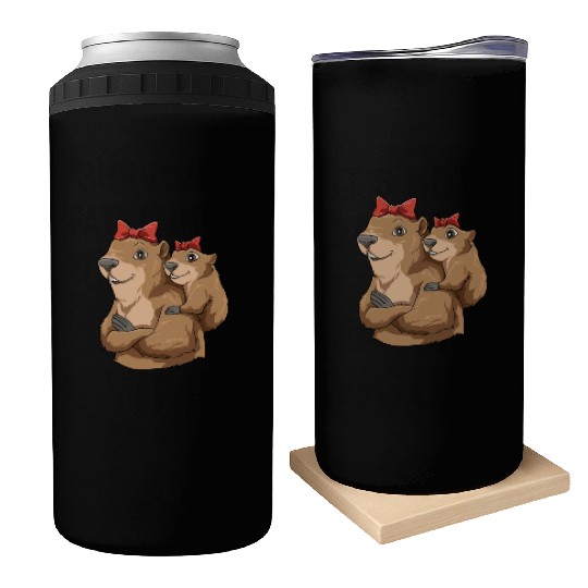 Groundhog Marmot Mom for a Marmot lover groundhog Can Coolers