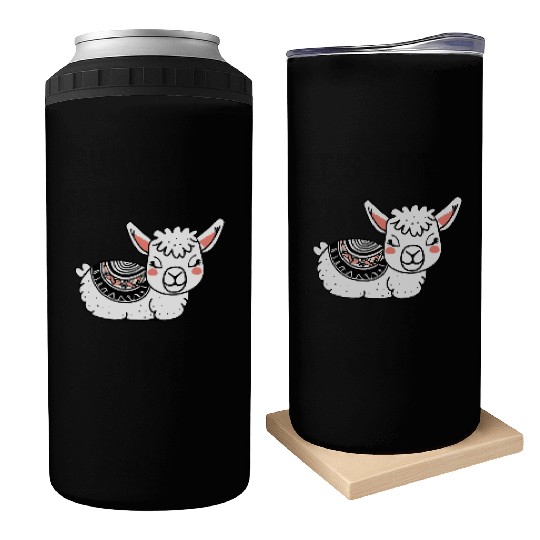 Adorable Llama Resting Can Coolers