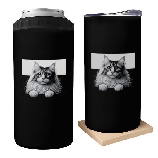More Treats persian 1- Cute realistic cat drawing Can Coolers