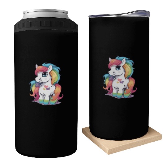 Rainbow Baby Pony Can Coolers